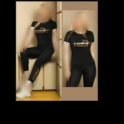 تیشرت و شلوار ورزشی فلامنت کشی  puma و نایک زنانه مشکی نفیس از 36 تا46