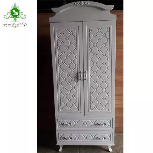 کمد دو کشو دو درب MDF وکیوم مدل روژان (پرداخت کرایه پس از تحویل)