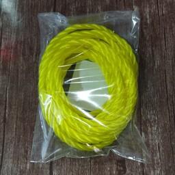 طناب پلاستیکی درجه یک سایز 6 رنگ زرد وزن 85 گرم طول 5 متر