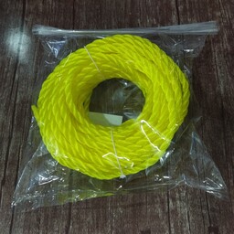 طناب پلاستیکی درجه یک سایز 6 رنگ زرد وزن 174 گرم طول 10 متر 