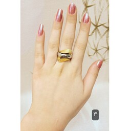 انگشتر زنانه نقره لیرزی، نقره اصل، ابکاری طلا سفید، همراه با فاکتور معتبر فروشگاهی 