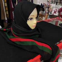 روسری مشکی حاشیه پرچمی