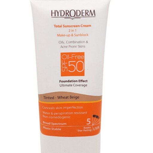 کرم ضدآفتاب SPF50 فاقد چربی با پوشش کرم پودری بژروشن