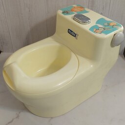 قصری (لگن آموزشی) توالت فرنگی کودک و صندلی حمام پلاستیکی برند دودیه زرد روشن