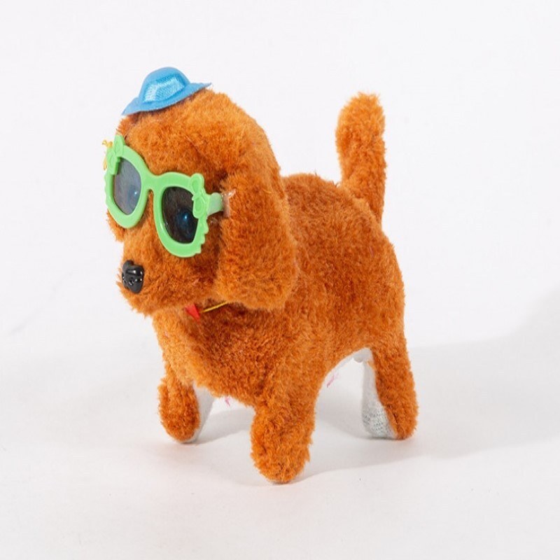 اسباب بازی سگ رباتیک باطری خور عینکی راه رونده با کیفیت خوب