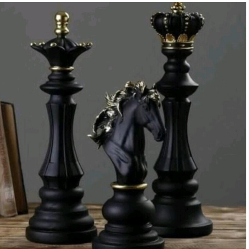 مجسمه دکوری شطرنج مجموعه 3 عددی
