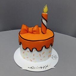 کیک کارتونی پاییزی با رنگ پرتقالی جذاب 