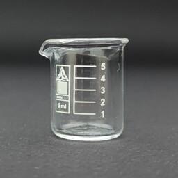 بشر آزمایشگاهی شیشه ای پیرکس 5 میلی لیتری (سی سی)