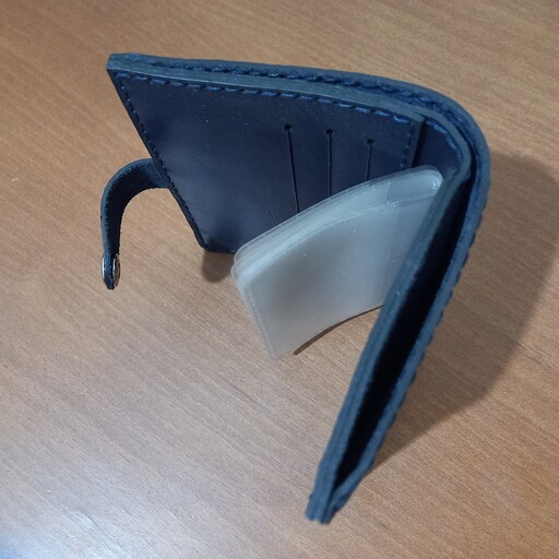 کیف پول مردانه جیبی تاشو چرم طبیعی دستدوز ترکیبی از چرم ساده و فلوتر قابل اجرا در رنگ دلخواه مشتری