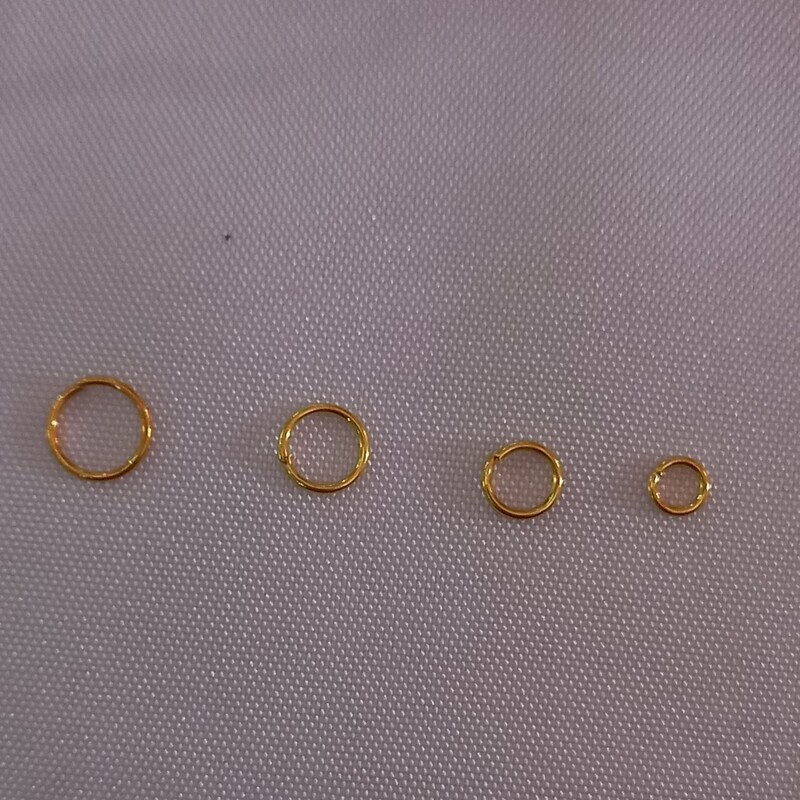 حلقه اتصال رنگ طلایی معمولی در 4 سایز 8 و 6 و 5 و 3 میلی میلیمتری 