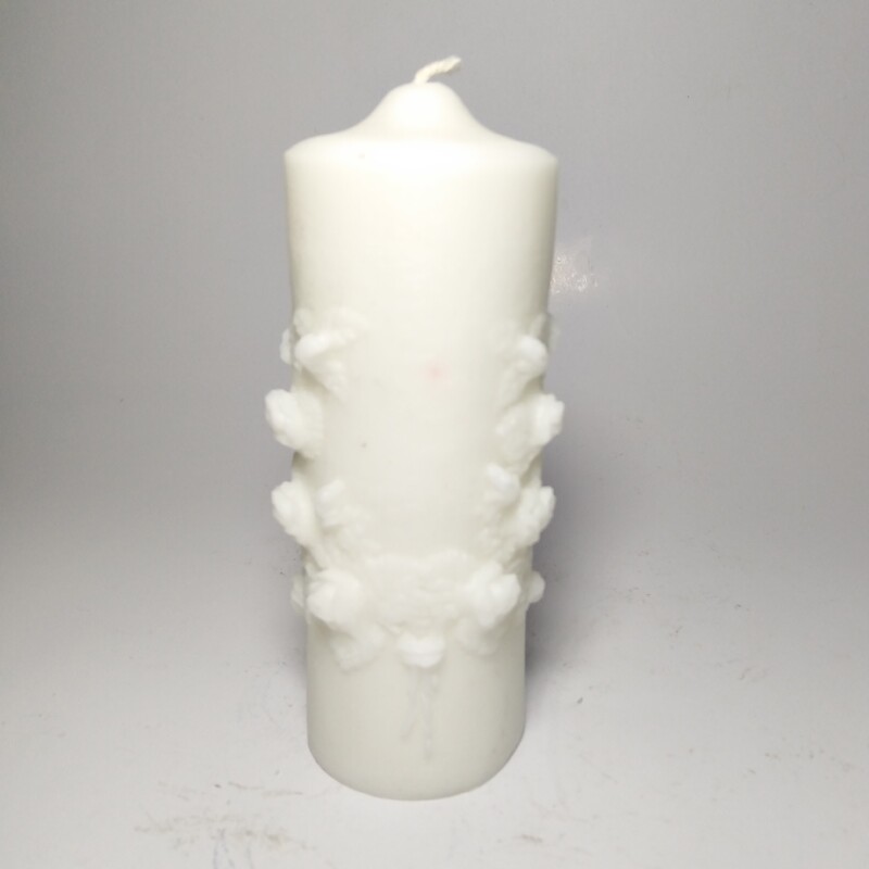 شمع استوانه ای دست ساز7پرتو مدل غنچه رز