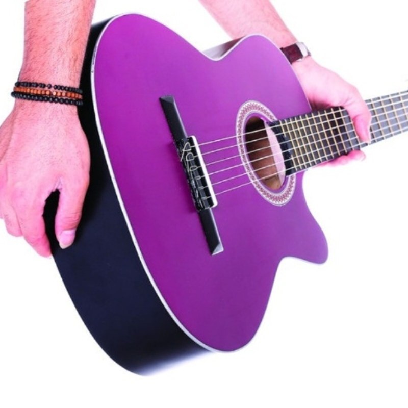 گیتار کلاسیک دیاموند کاتوی رنگ بنفش همراه با سافت کیس ضدضربه و پیک(مضراب گیتار) و ارسال رایگان
