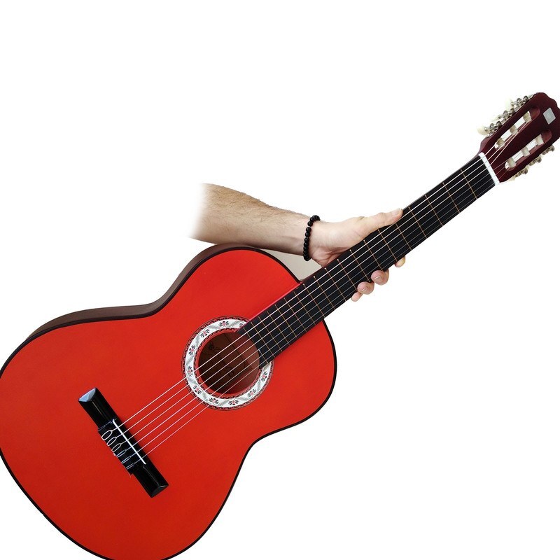 گیتار کلاسیک دیاموند رنگ قرمز همراه با سافت کیس ضدضربه و پیک(مضراب گیتار) و ارسال رایگان