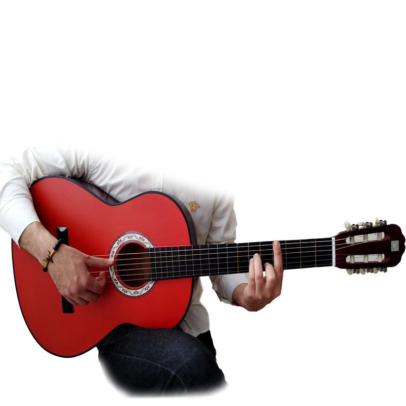 گیتار کلاسیک دیاموند رنگ قرمز همراه با سافت کیس ضدضربه و پیک(مضراب گیتار) و ارسال رایگان