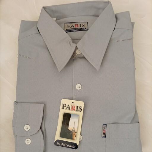 پیراهن مردانه آستین بلند رنگ طوسی با تن پوش عالی و ارسال رایگان  (مدل پاریس )
