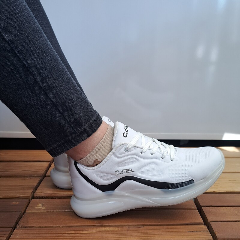 کفش کتونی فومی زنانه ضدآب رنگ سفید و مشکی سایز 37 تا 40 موجود در کفش پاپوش بهبهان 