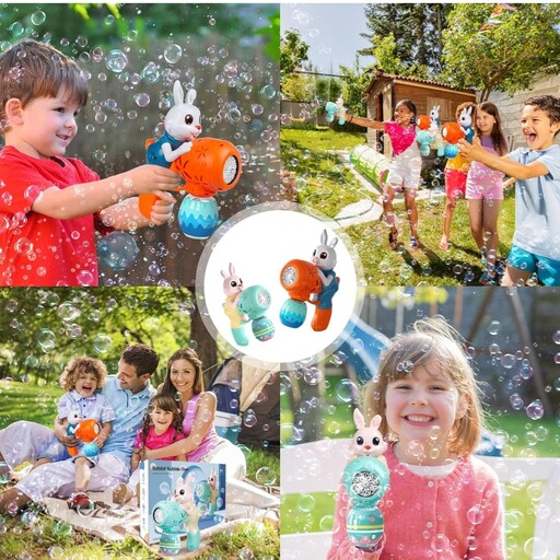 ماشین حباب ساز  برای کودکان Bubble Guns .10عدد محلول حباب دمنده اتوماتیک با 2 دسته بازی بار آمازون 