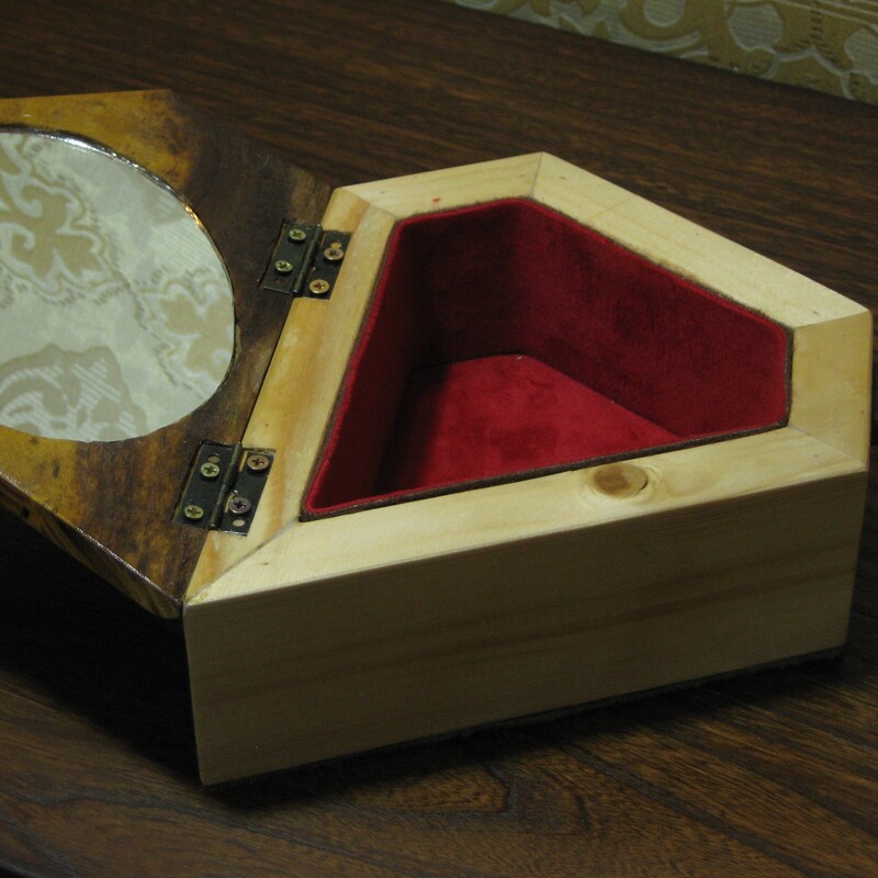 جعبه چوبی دست ساز جواهرات طرح الماس 