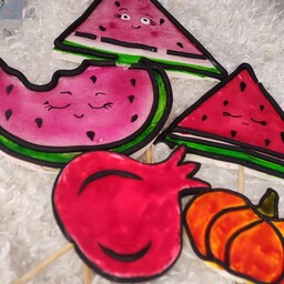 تاپر هندوانه تم کارتونی و جدید مناسب برای دیزاین کیک  های یلدا