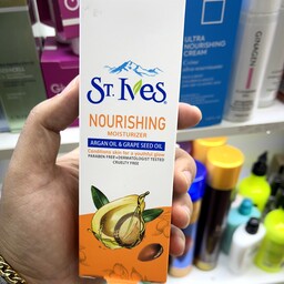 کرم مرطوب کننده نرم کننده آبرسان و روشن کننده پوست دست و صورتSt.ives   مدل Nourishing حاوی ارگان ،روغن دانه انگور 90m