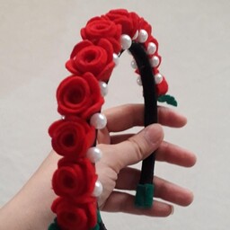 تل موی دستساز  نمدی طرح گل رز  در رنگهای مختلف 
