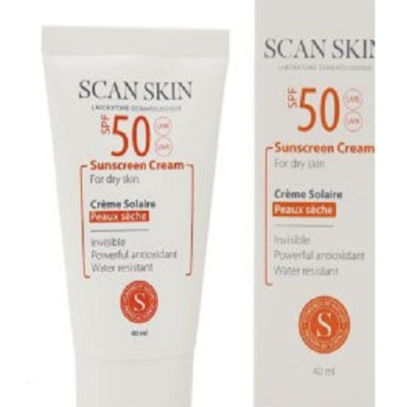 کرم ضد آفتاب اسکن اسکین پوست خشک 50 SPF حجم 40 میلSCAN SKIN SUNSCREEN CREAM FOR DRY SKIN SPF50 40 ML

