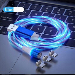 کابل شارژ مغناطیسی USB بهMicroUSM  USBC  لایتنینگ مدل 13 LED طول 1 متر