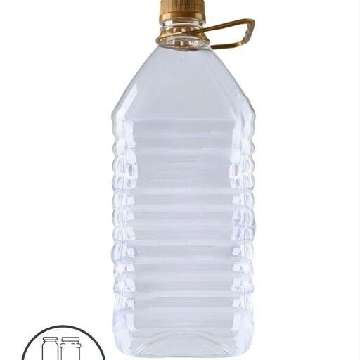 بطری 5 لیتری چهارگوش با درب و دستگیره (36 عددی) با کیفیت عالی-ارسال با باربری و به صورت پس کرایه
