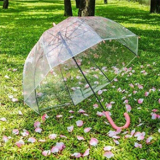 چتر  کریستالی شفاف سایز بزرگ  کیفیت درجه یک برند اصلی به شرط   تاشو