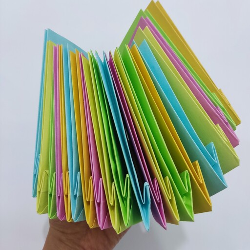 پک 5عددی پاکت رنگی حجم دار کاغذی مناسب بسته بندی زیورالات و اکسسوری پاکت کادو پاکت بدلیجات
