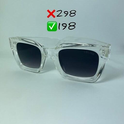 عینک آفتابی زنانه فریم شفاف برند UV400 - Celine با ضمانت -به همراه جلد عینک و دستمال مخصوص