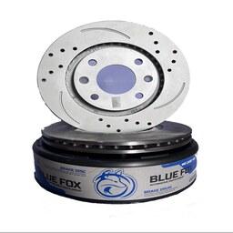 دیسک ترمز سوراخدار جلو 206 - رانا - 207 - اچ سی کراس (جفت) بلو فاکس  BLUE FOX 