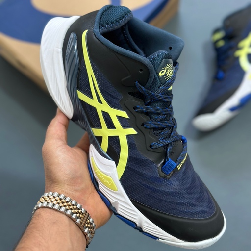 کفش والیبال آسیکس مدل ASICS METARISE مستر کوالیتی مشکی سبز 