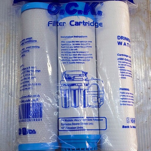 فیلتر 3 مرحله ای cck
،قابلیت نصب در تمامی دستگاه های تصفیه آب خانگی