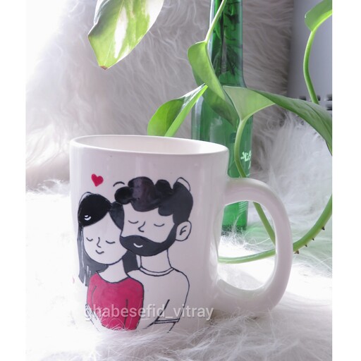 ماگ سرامیکی نقاشی ویترای طرح زوج عاشق