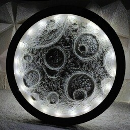 تابلو دکوراتیو ماه برجسته مدرن قطر 60 با تکسچر  روی ام دی اف