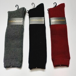 جوراب زنانه گرم  پشمی سه ربع (زیر زانو) فری سایز مناسب 36 تا 41 دارای رنگبندی 