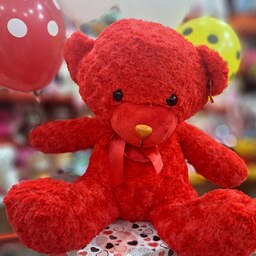 عروسک خرس قرمز مخمل مخصوص ولنتاین