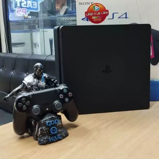 PS4 SLIM  1TB  ASLI   2 SHOKER دستگاه  کنسول بازی با دو دسته اصلی PS4 اسلیم یکترا بایت با کارتن و متعلقات و اتصالات اصلی