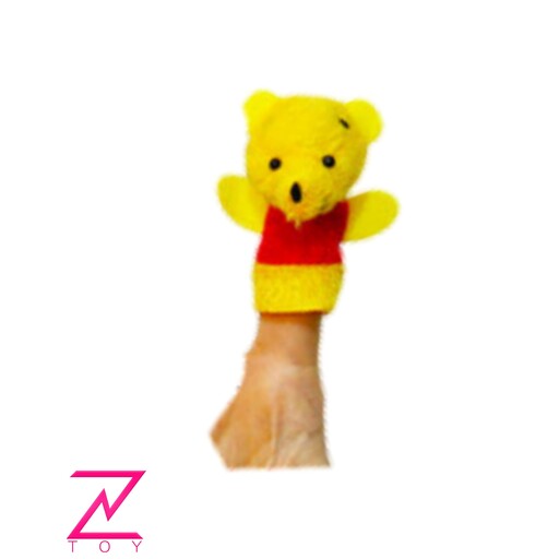 عروسک انگشتی خرس پو با کیفیت و پارچه پولیشی  pooh