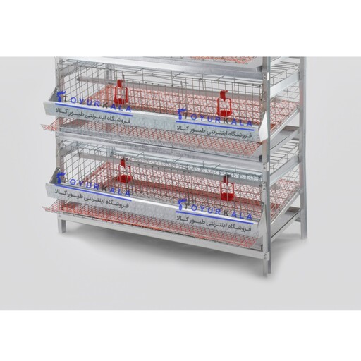 قفس دو طبقه بلدرچین ارسال رایگان ظرفیت 66 قطعه  دارای ده سال گارانتی و تماما گالوانیزه گرم کششی