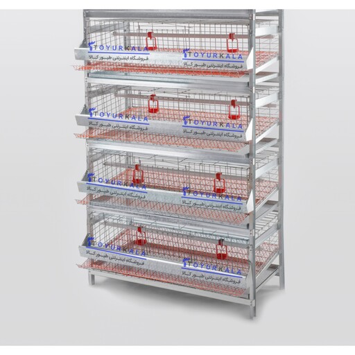 قفس چهار طبقه بلدرچین  ارسال رایگان ظرفیت 132 سر  دارای ده سال گارانتی و تماما گالوانیزه گرم کششی 