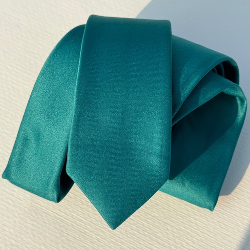 کراوات ساتن بزرگسال مردانه زنانه و یازده سال به بالا رنگ سبز کله غازی عرض 5.5 سانتیمتر