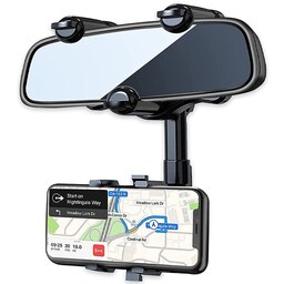 نگهدارنده موبایل 360 درجه ای آینه خودرو جنس بدنه پلاستیک ABS با کیفیت و بادوام