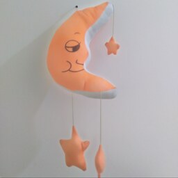 آویز درب اتاق  کودک ماه و ستاره رنگ نارنجی 