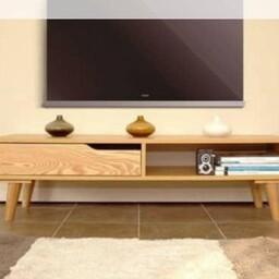 میز تلویزیون مدل آلکا با چوب تمام ام دی اف در طولهای 160 و180 سانتی متری و رنگبندی مطابق کالیته رنگ