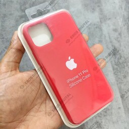 قاب سیلیکونی iPhone 11 Pro (سیلیکون اصل) - قرمز روشن (زیرباز)