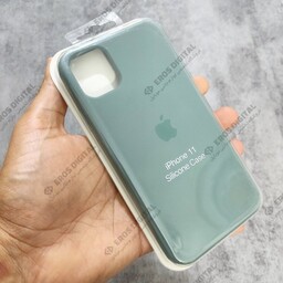 قاب سیلیکونی iPhone 11 Pro (سیلیکون اصل) - سبزآبی (زیربسته)