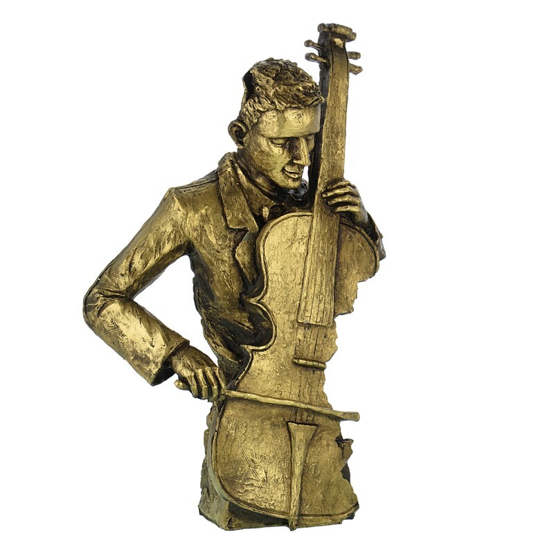 مجسمه مدل مرد نوازنده طرح برنز کد 114