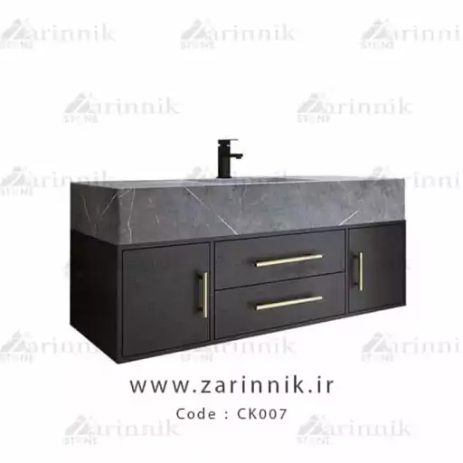 روشویی سرامیکی مدرن با کابین زرین نیک کد CK007 طول 120 سانتی متر